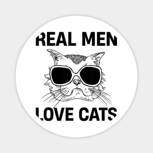 Chemise Real Men Love Cats Chemise Cat Dad Magnet